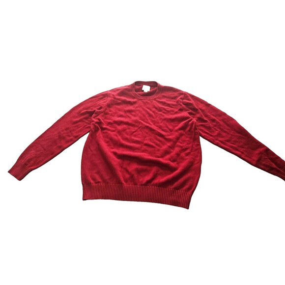 St. John's Bay Sweaters - St John's Bay Men’s Red Crewneck Knit Long Sleeve Sweater Size XXL